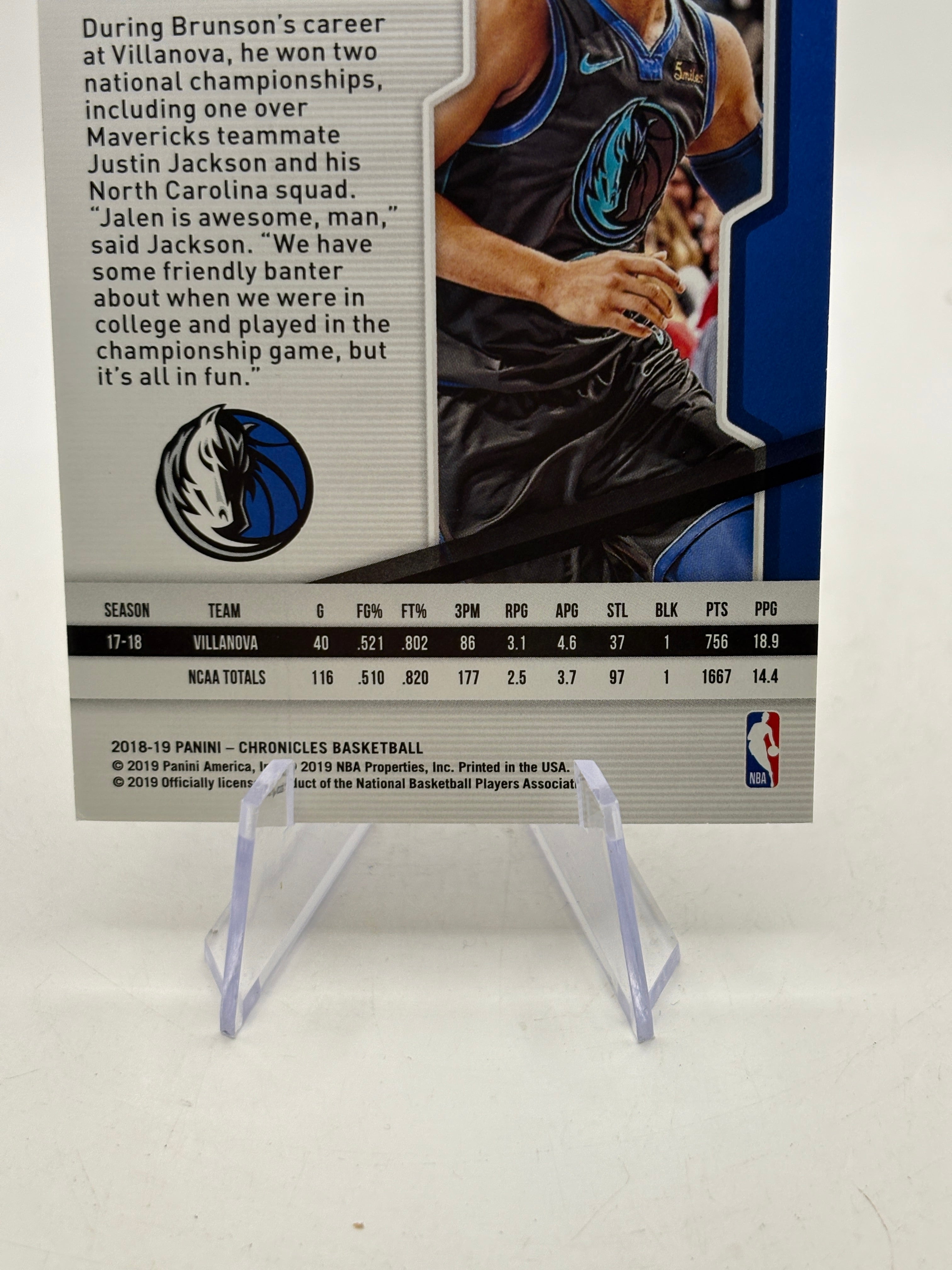 2018-19 Panini Chronicles #174 Jalen Brunson Playoff Rookie, photo 4